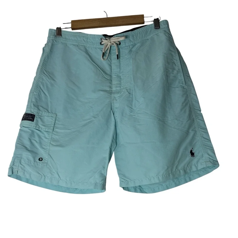 Polo Ralph Lauren Swim Trunks Shorts Mens Medium Pocket‎ Logo Pull On Drawstring